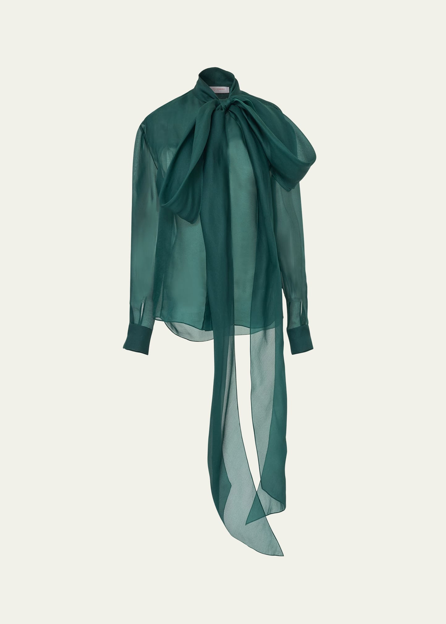 Carolina Herrera Bow Silk Button-Down Top | Bergdorf Goodman