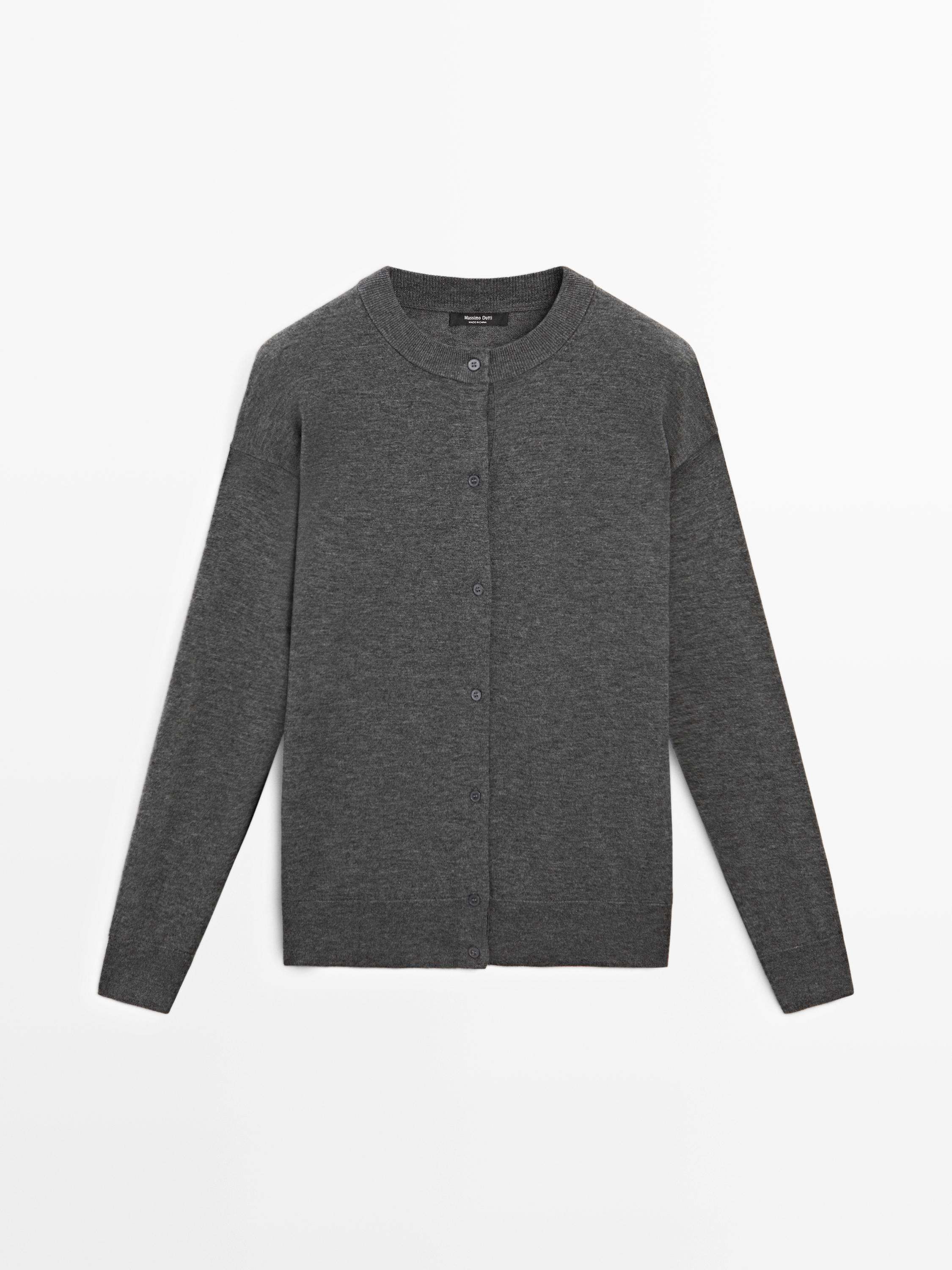 Long button-down knit cardigan | Massimo Dutti US