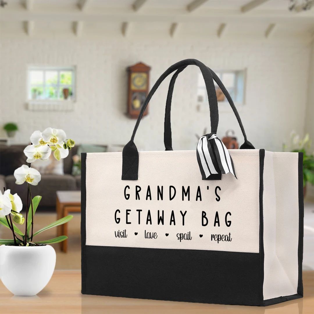 Grandma Tote Bag Grandma's Getaway Bag Grandma Nana Bag Grandma Gift Bag Shopping Bag Mothers Day... | Etsy (US)