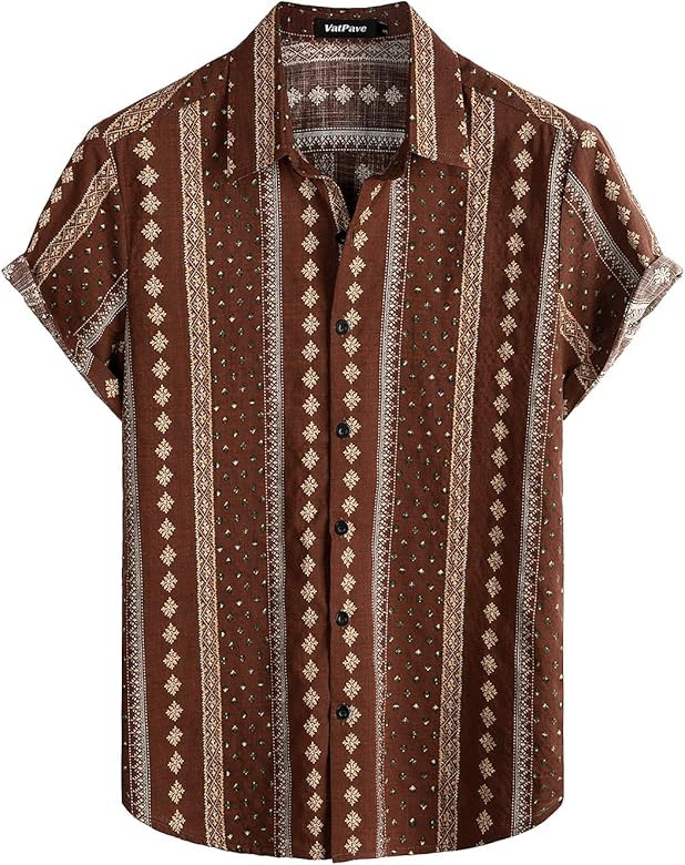 VATPAVE Mens Floral Hawaiian Shirts Short Sleeve Button Down Beach Shirts | Amazon (US)