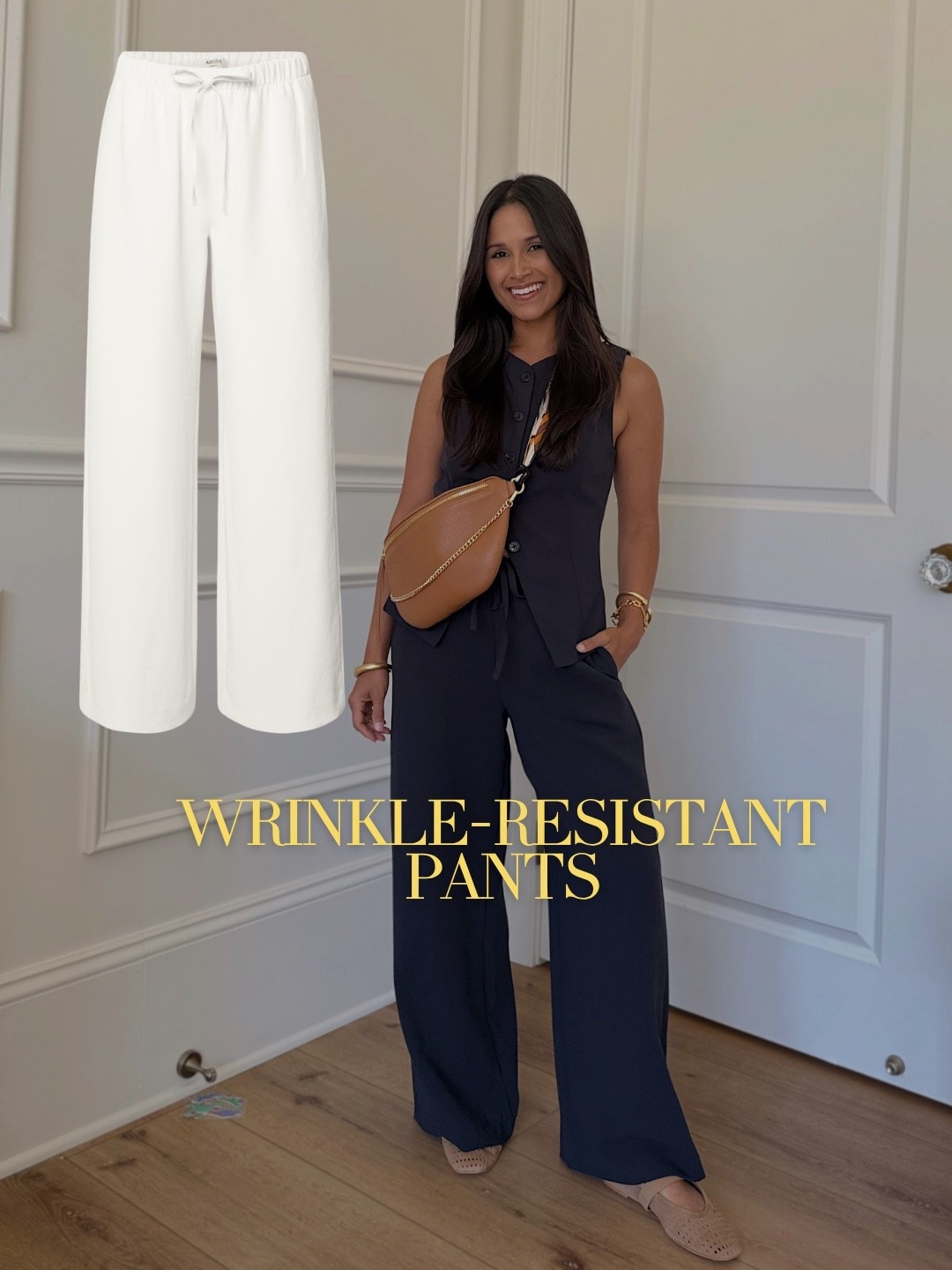 Obsessed with these crepette pants and also this vest from @Aritzia  bc they’re wrinkle resistant! I own them in 4 different colors! They’re so versatile and chic! 

Take 20% OFF my Beck sling bag with code: HAUTE20

#giginewyork #ariztia #casualoutfits #workwear #slingbag

#LTKSaleAlert #LTKootd #LTKPetite