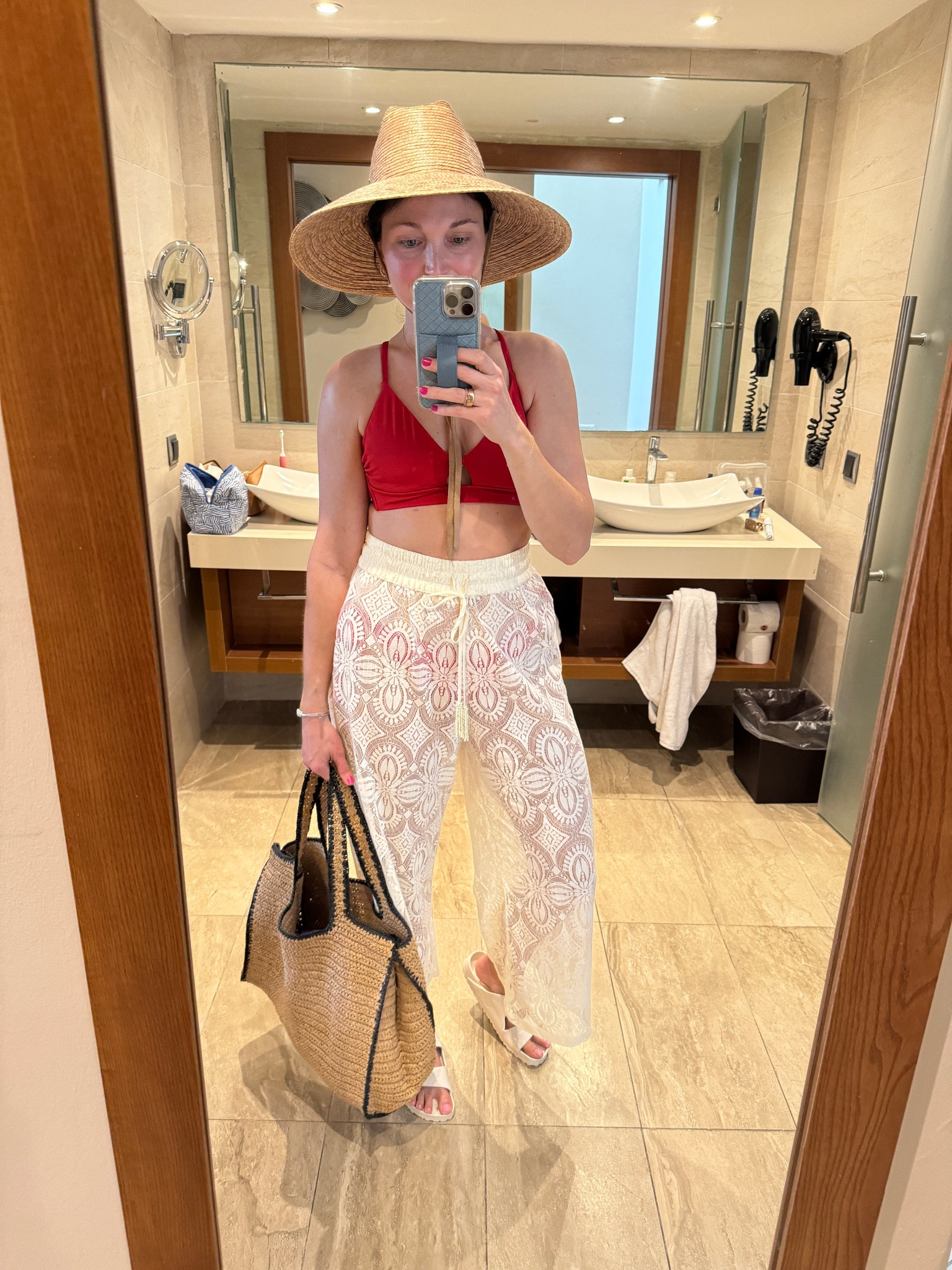 Packed the straw bag you all voted on from Target and love it! Beach day outfit in Punta Cana. 🏝️

#LTKSeasonal #LTKSwim
