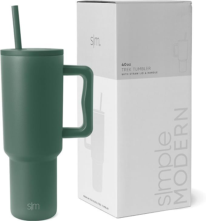 Simple Modern 40 oz Tumbler with Handle and Straw Lid, Forest, Stainless Steel | Amazon (US)