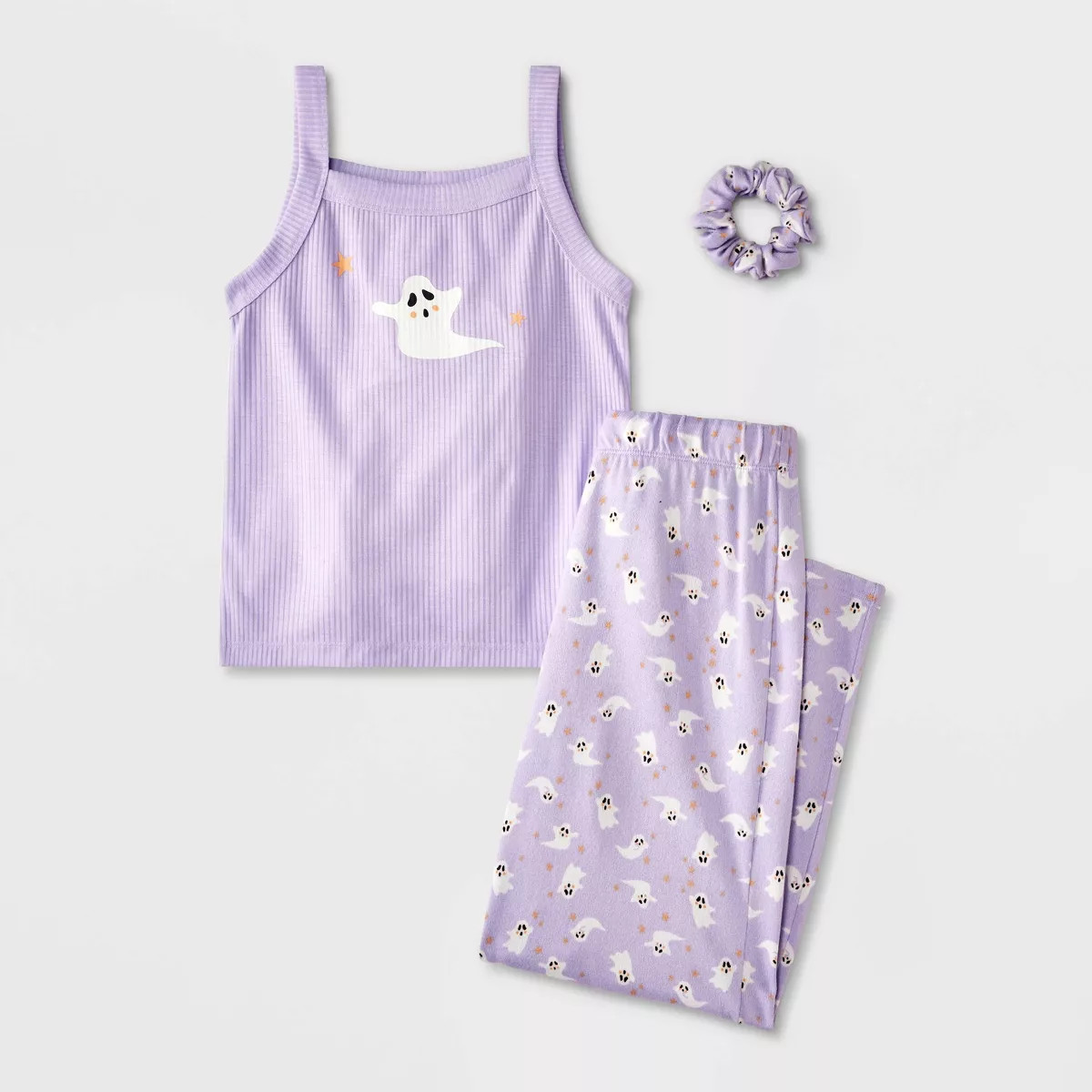 Girls' Halloween Ghost Tank Top and Pants Pajama Set - Purple | Target