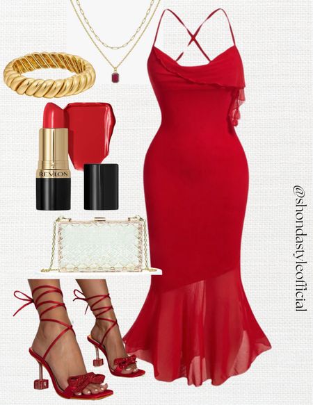valentines day outfit inspo, gold accessories, heels women , hair accessories, gold necklaces, vday plus size outfit inspo, purses, vday date night, red dress , 

#LTKstyletip #LTKplussize