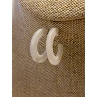 Chunky White Hoop Earrings, Small Chunky Hoops, Resin 1"" Translucent Hoops | Etsy (US)