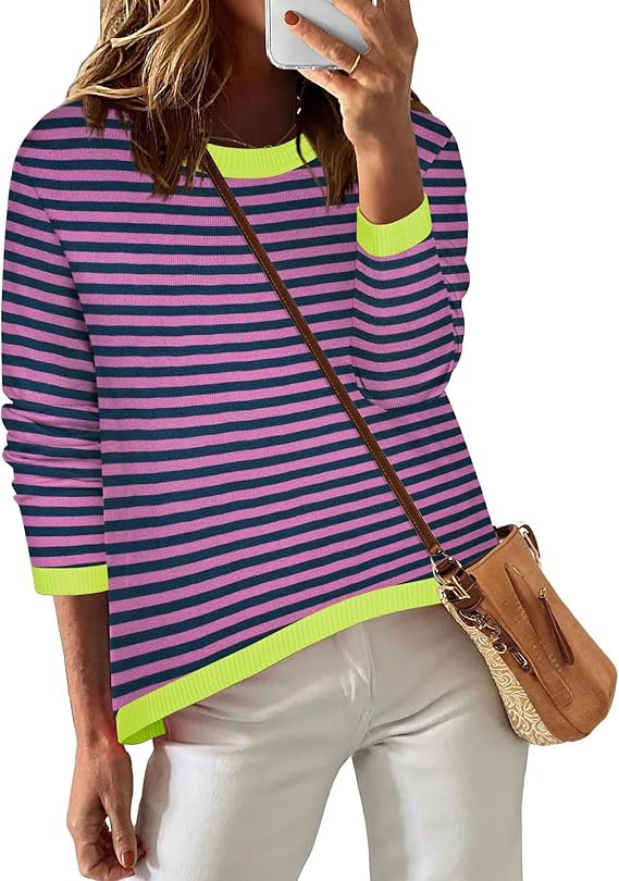 Zeagoo Sweaters for Women Fall Outfits Trendy 2025 Long Sleeve Shirts Bussiness Casual Knit Pullo... | Amazon (US)