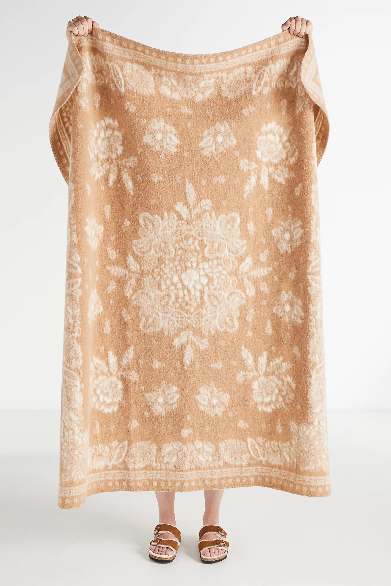 Saddle Wool Blend Throw Blanket | Anthropologie (US)