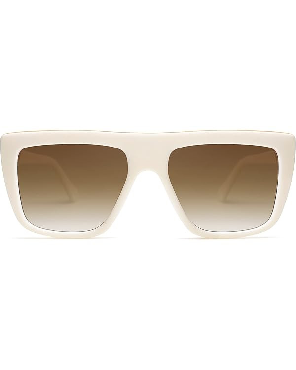 SOJOS Trendy Flat Top Sunglasses for Women Men Retro Rectangle UV400 Sunnies SJ2250 | Amazon (US)