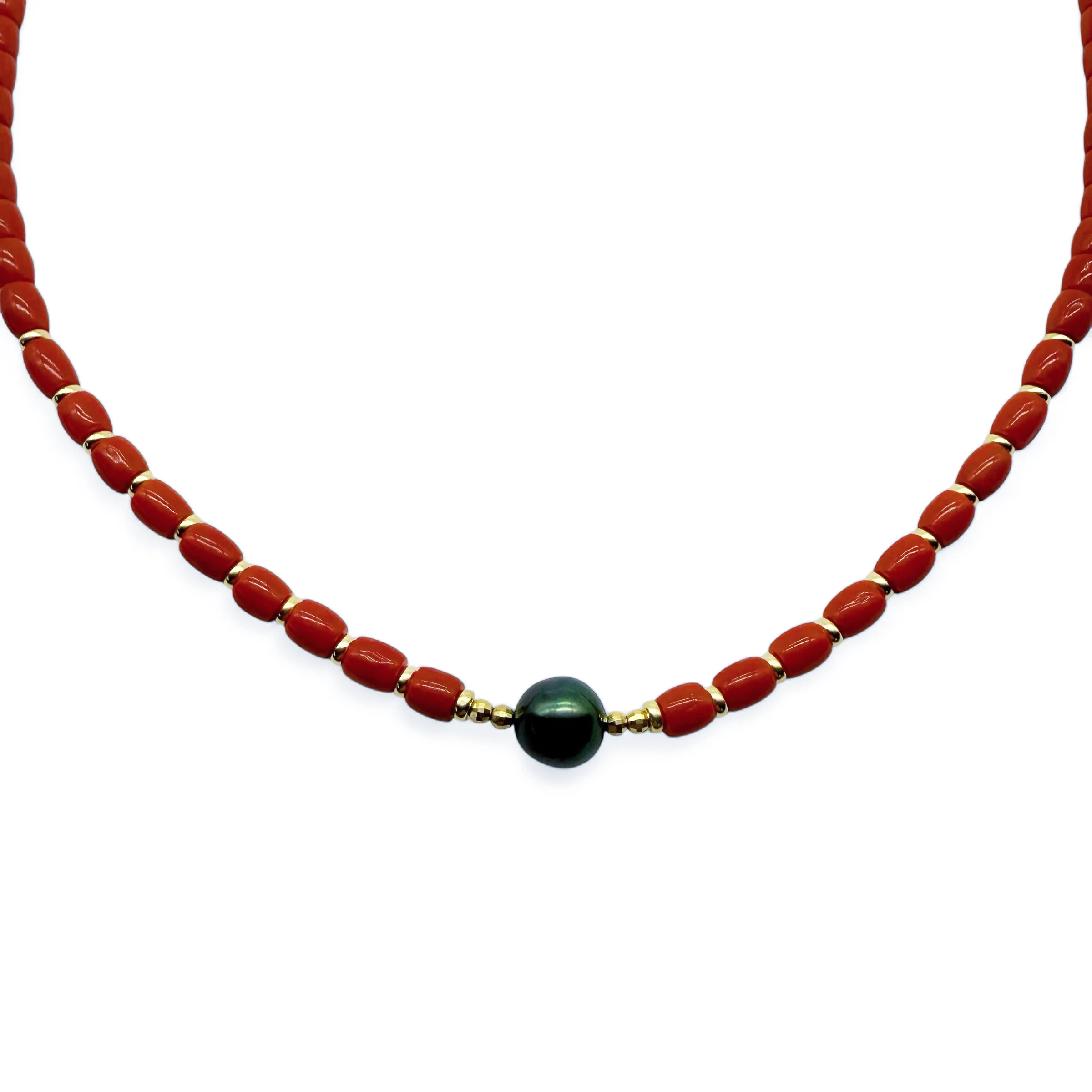 RED CORAL NECKLACES WITH TAHITIAN PEARL – SHAKTI | SHAKTI JEWELRY