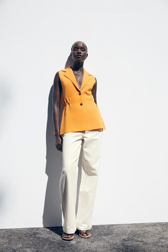 RUFFLED WAIST VEST TOP | Zara US