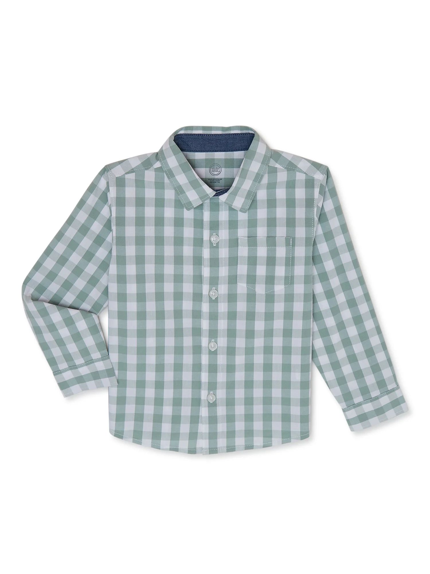 Wonder Nation Toddler Boys Woven Shirt with Long Sleeves, Sizes 18M-5T | Walmart (US)