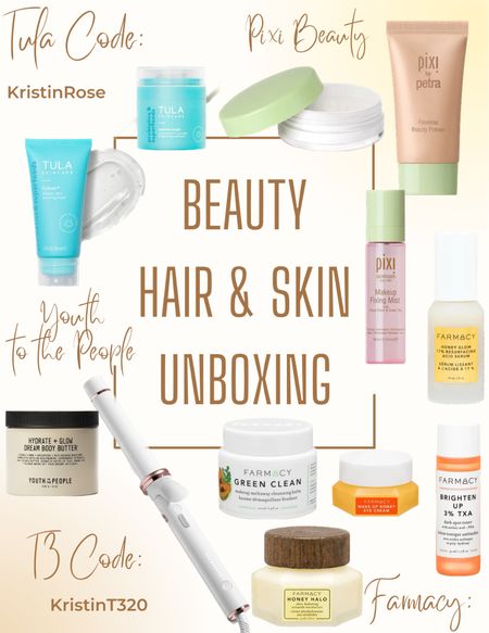 Skin, Hair & Beauty Tik Tok Unboxing:
1. T3 Curl Wrap - Code: KristinT320
2. Pixi Beauty 
3. Tula - Code: KristinRose
4. Farmacy Beauty 
5. Youth to the People 


#LTKbeauty
