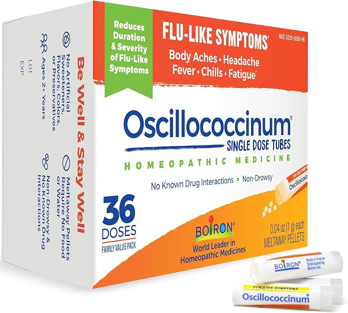 Boiron Oscillococcinum Homeopathic Medicine for flu-Like Symptoms, White, 36 Count | Amazon (US)