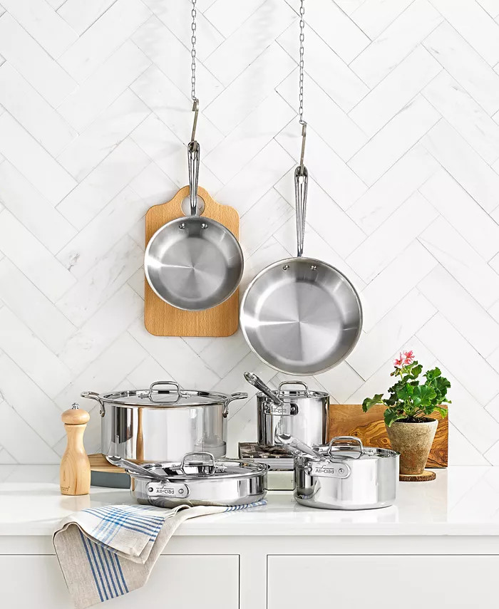 D3 Stainless Steel Cookware Set, 10 Piece | Macy's