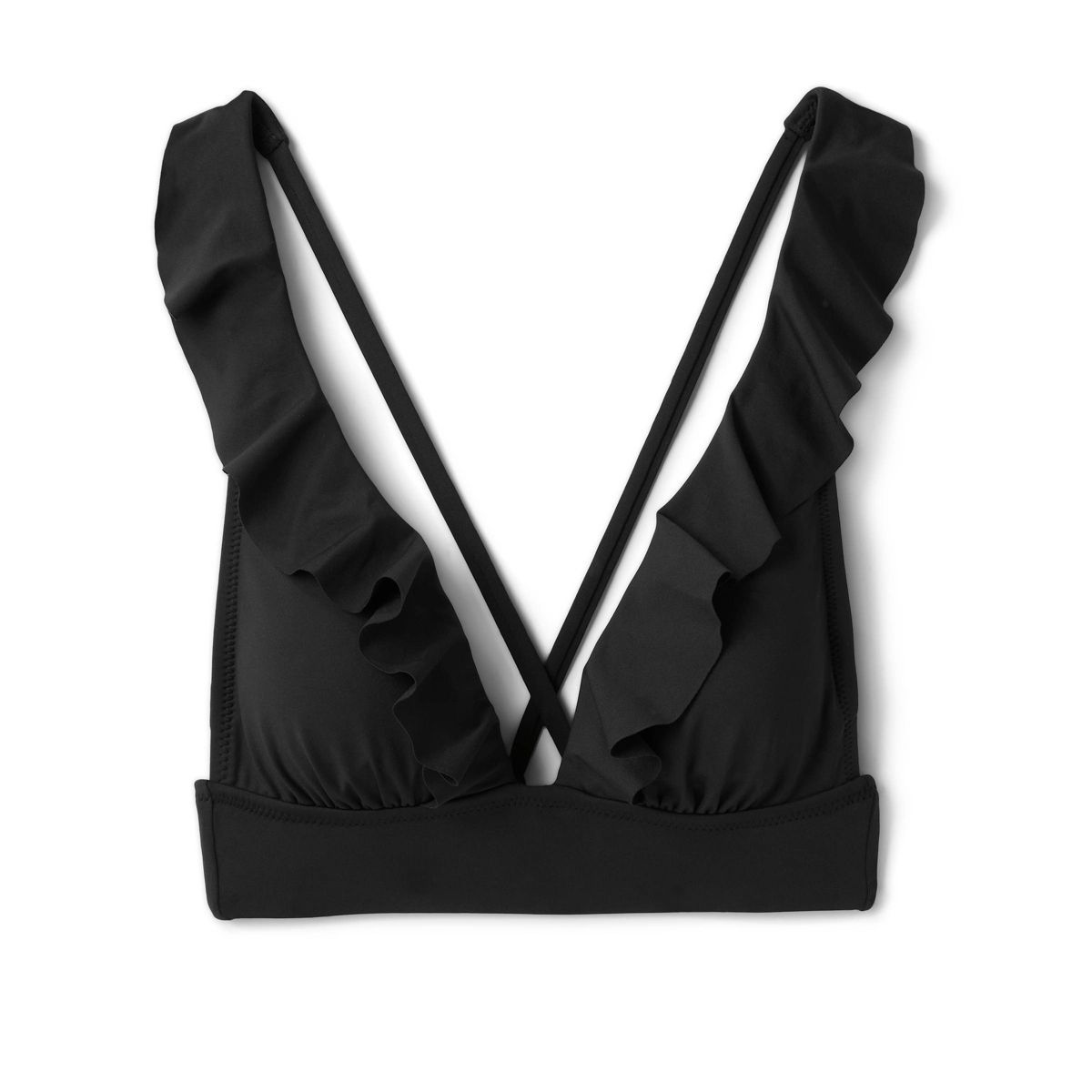 Women's Ruffle V-Neck Longline Triangle Bikini Top - Shade & Shore™ | Target