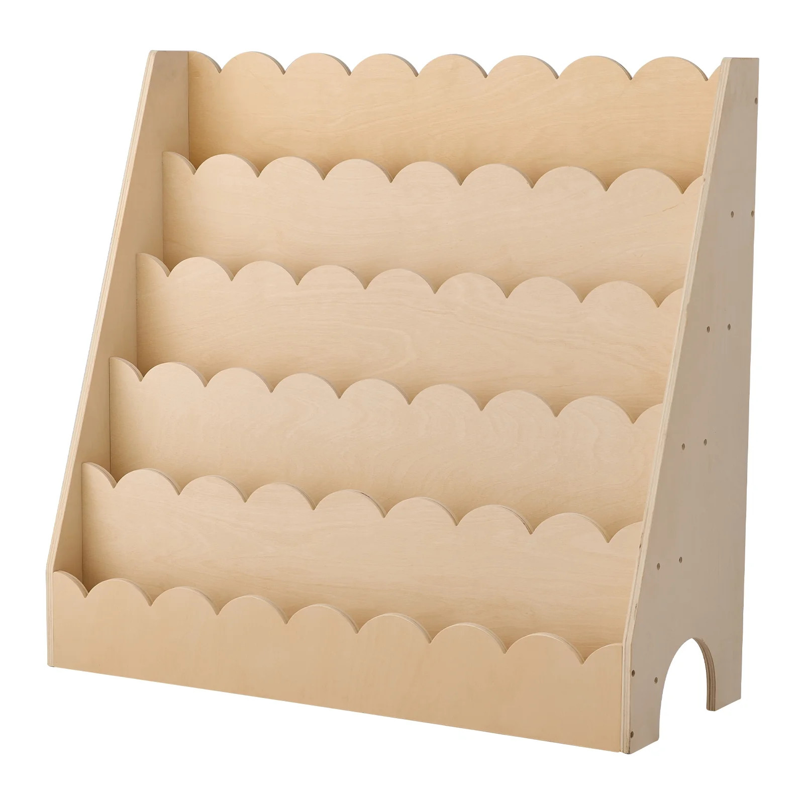 KFFKFF Montessori 5-Tier Kids Bookshelf with Scalloped Design, Front-Facing Toddler Bookcase, Inc... | Walmart (US)