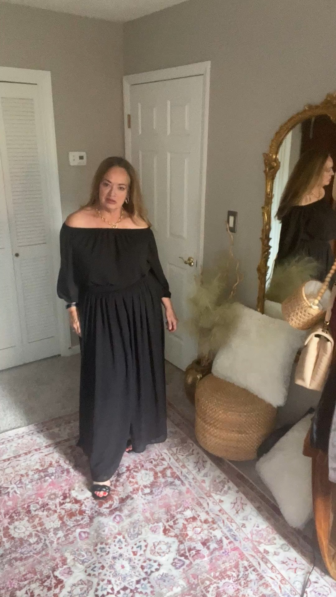 A beautiful sheer over lay off the shoulder maxi dress.

#LTKWedding #LTKootd #LTKgrwm
