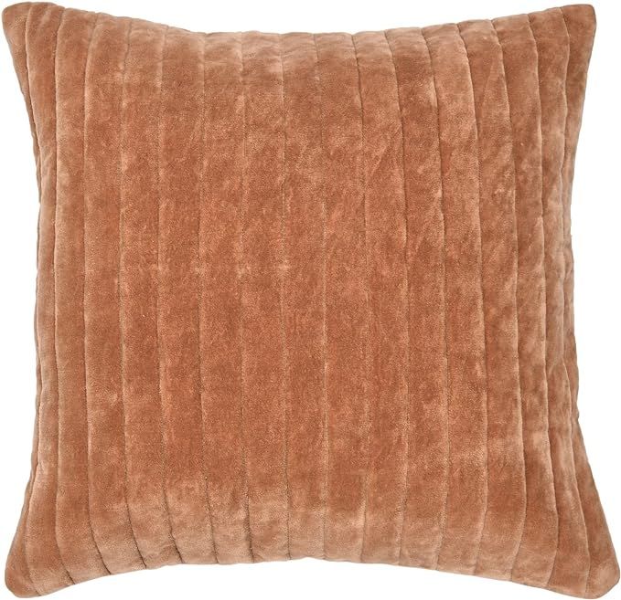 Creative Co-Op 20" Square Quilted Velvet Pillow Channel Stitch Decorative Pillow Cover, 20" x 20"... | Amazon (US)