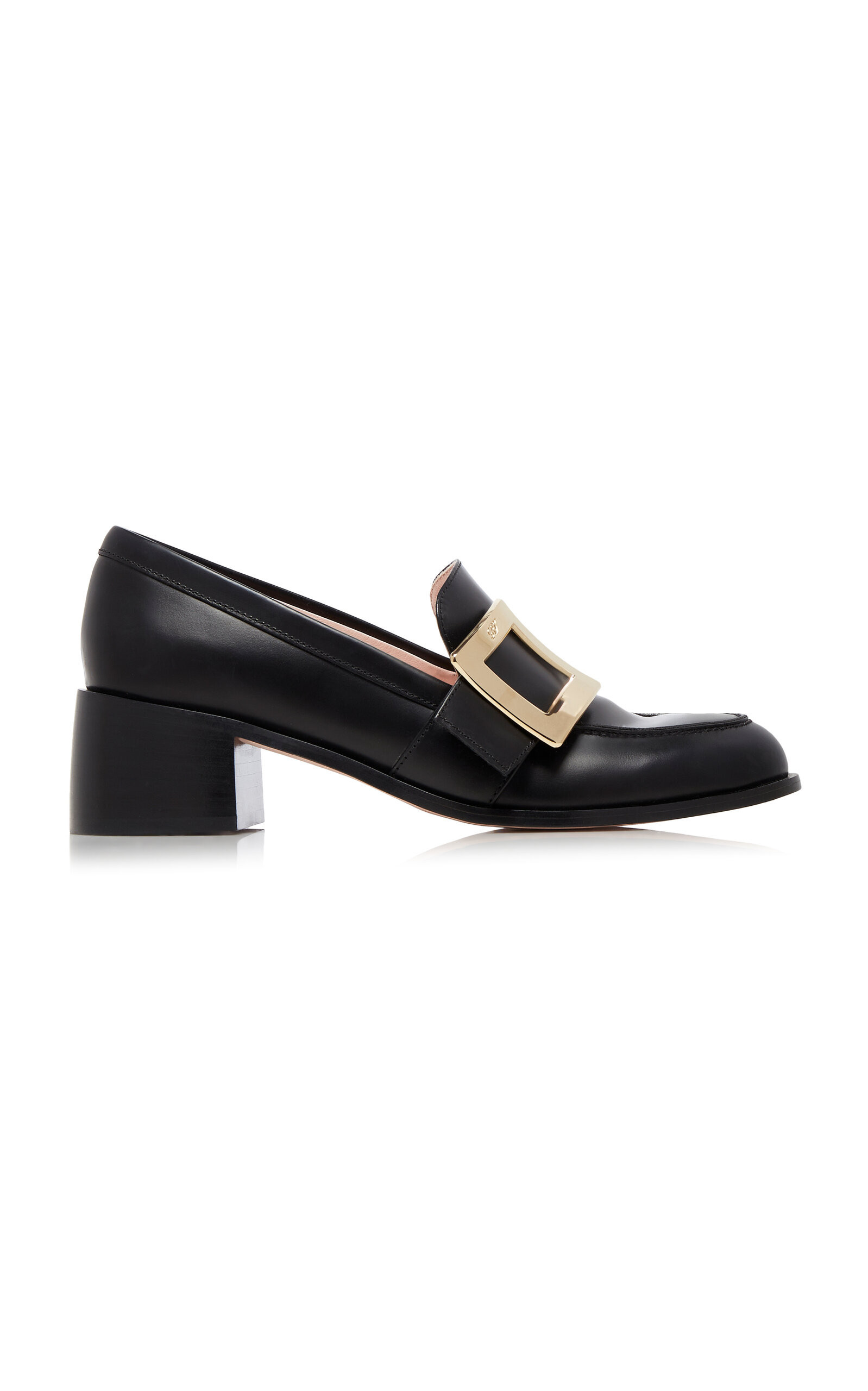 Roger Vivier - Viv' Rangers Buckle-Embellished Leather Loafers - Black - IT 39.5 - Moda Operandi | Moda Operandi (Global)