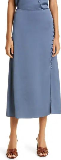 Veronica Beard Franconia Side Button Satin Skirt | Nordstrom | Nordstrom
