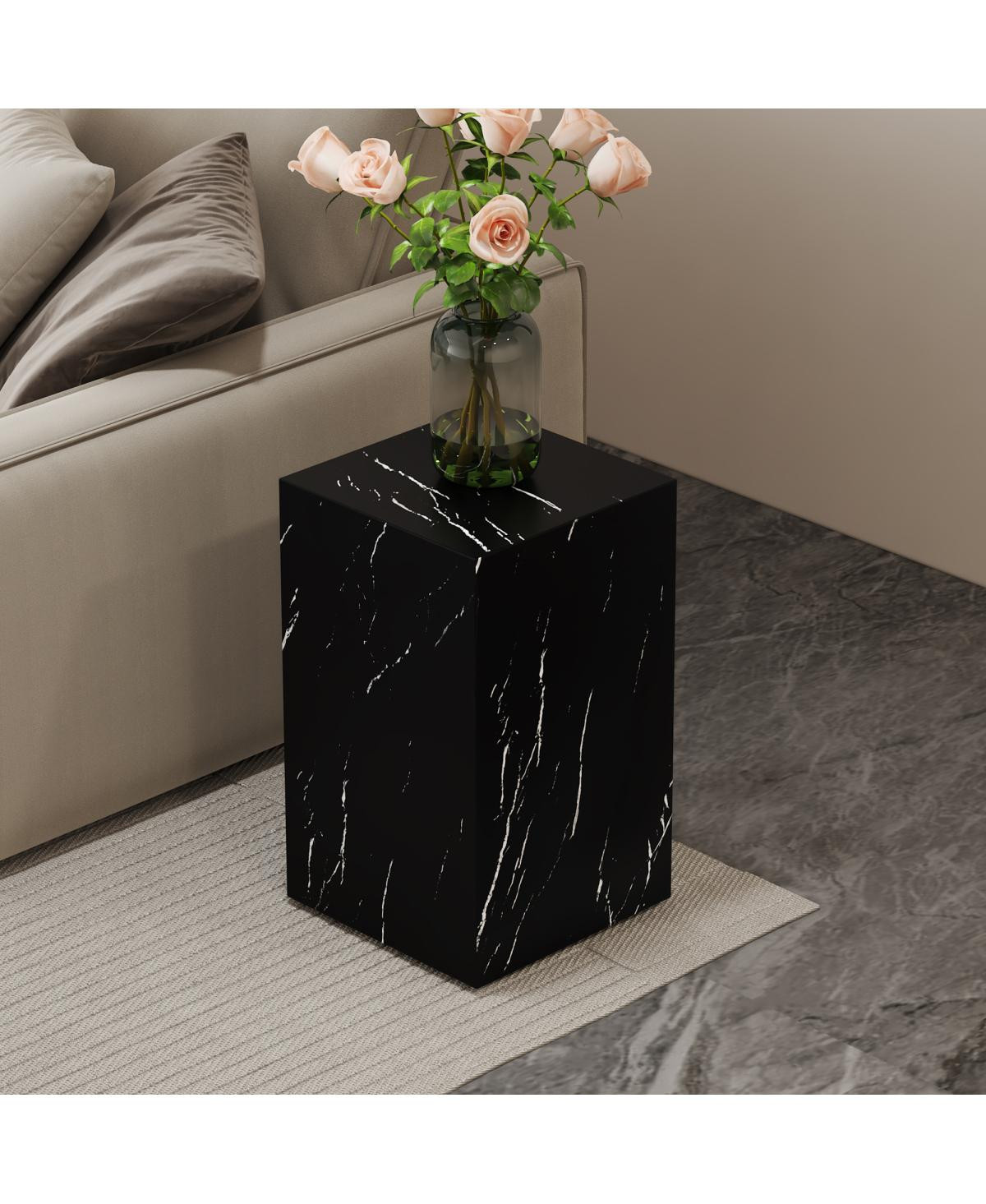 Streamdale Furniture Black Marble Texture Mdf Coffee Table - Luxurious Design, Rectangular Accent. - Black | Macy's