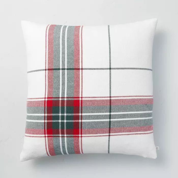 24" x 24" Holiday Plaid Throw Pillow Red/Green - Hearth & Hand™ with Magnolia | Target