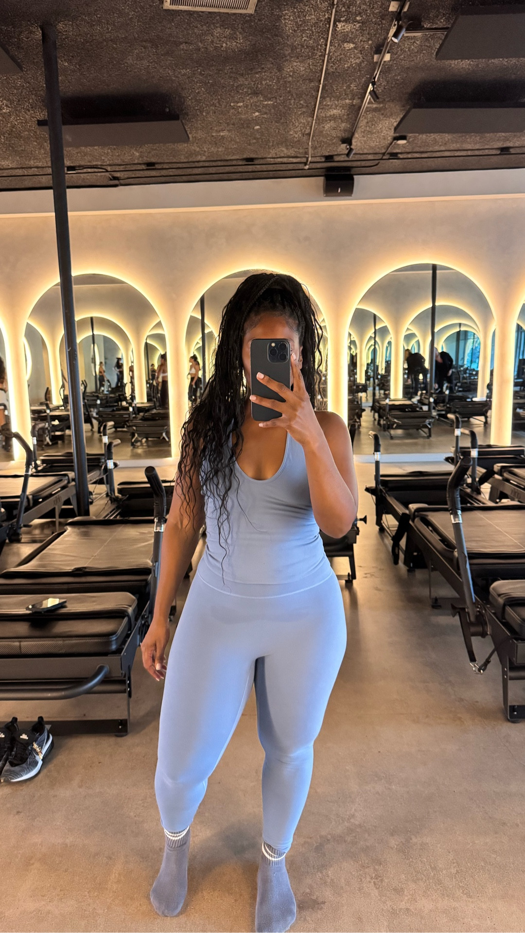 I stumbled on this workout set and it’s a 10/10! It hugs all the right places, has great tummy control, and stayed perfectly in place throughout my workout. Hands down, my new favorite set. ❤️🙌🏾
#workout #athleisure #fitness 

#LTKStyleTip #LTKActive #LTKMidsize