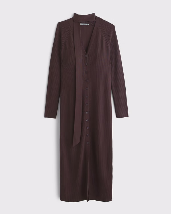 Women's Scarf Duster Midi Sweater Dress | Women's New Arrivals | Abercrombie.com | Abercrombie & Fitch (US)