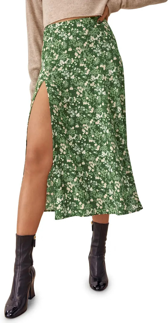 Reformation Zoe Side Slit Midi Skirt | Nordstrom | Nordstrom