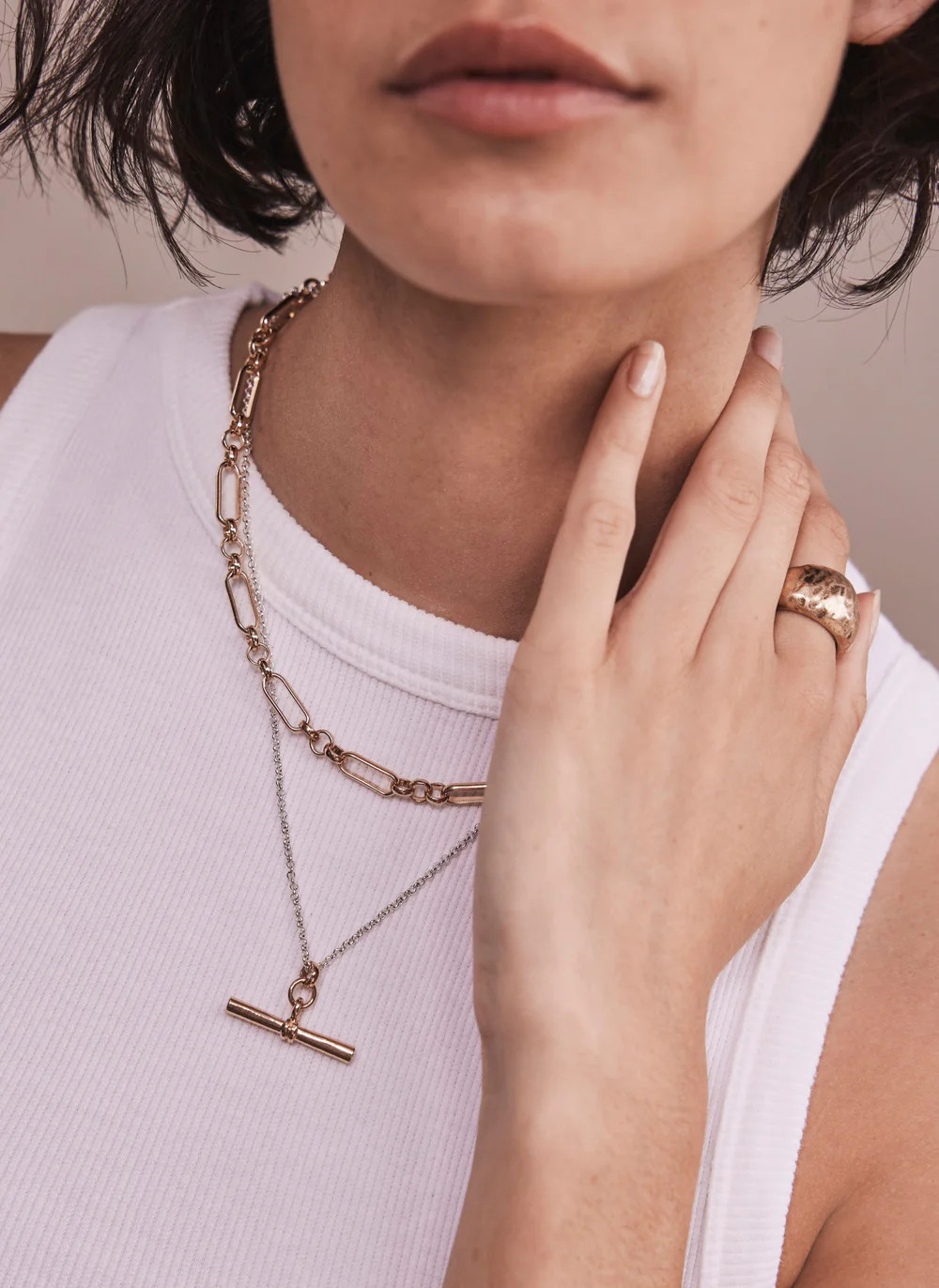 Mixed Metal Layered Necklace | Mint Velvet