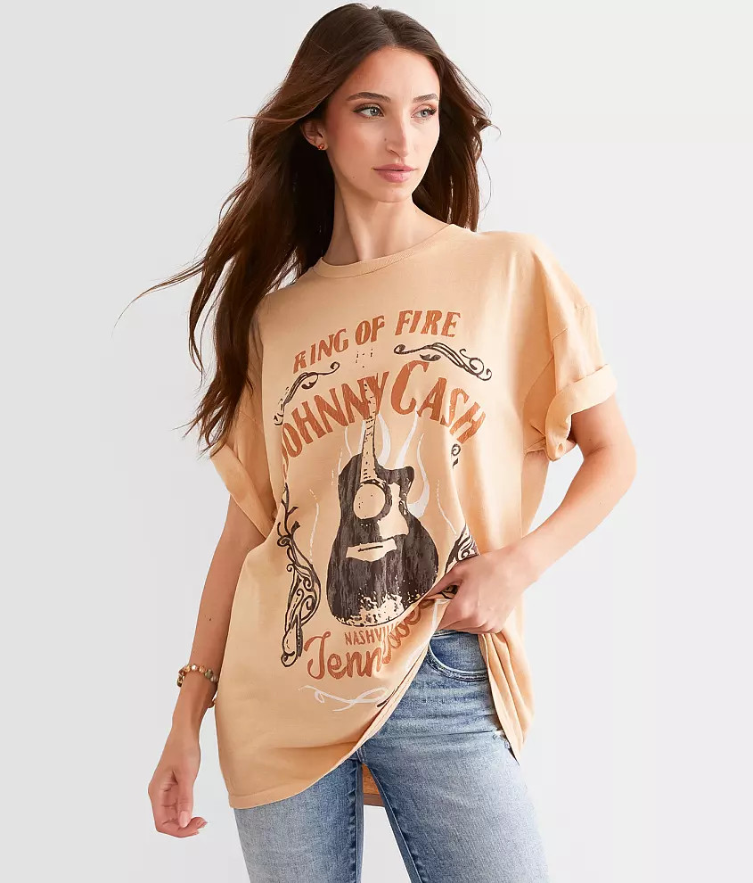 Johnny Cash Ring Of Fire Band T-Shirt | Buckle