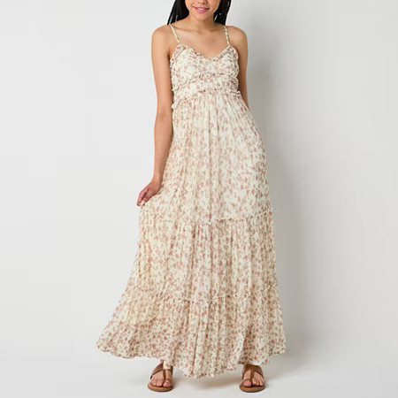 Arizona Womens Juniors Sleeveless Patchwork Maxi Dress, X-small, Red | JCPenney