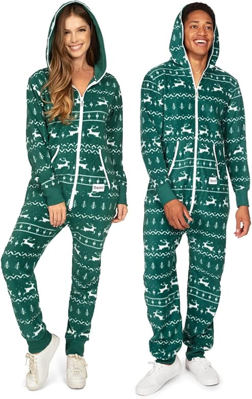 Tipsy Elves Christmas Onesies for Adults - Comfy Men’s and Women’s Matching Holiday Jumpsuits... | Amazon (US)