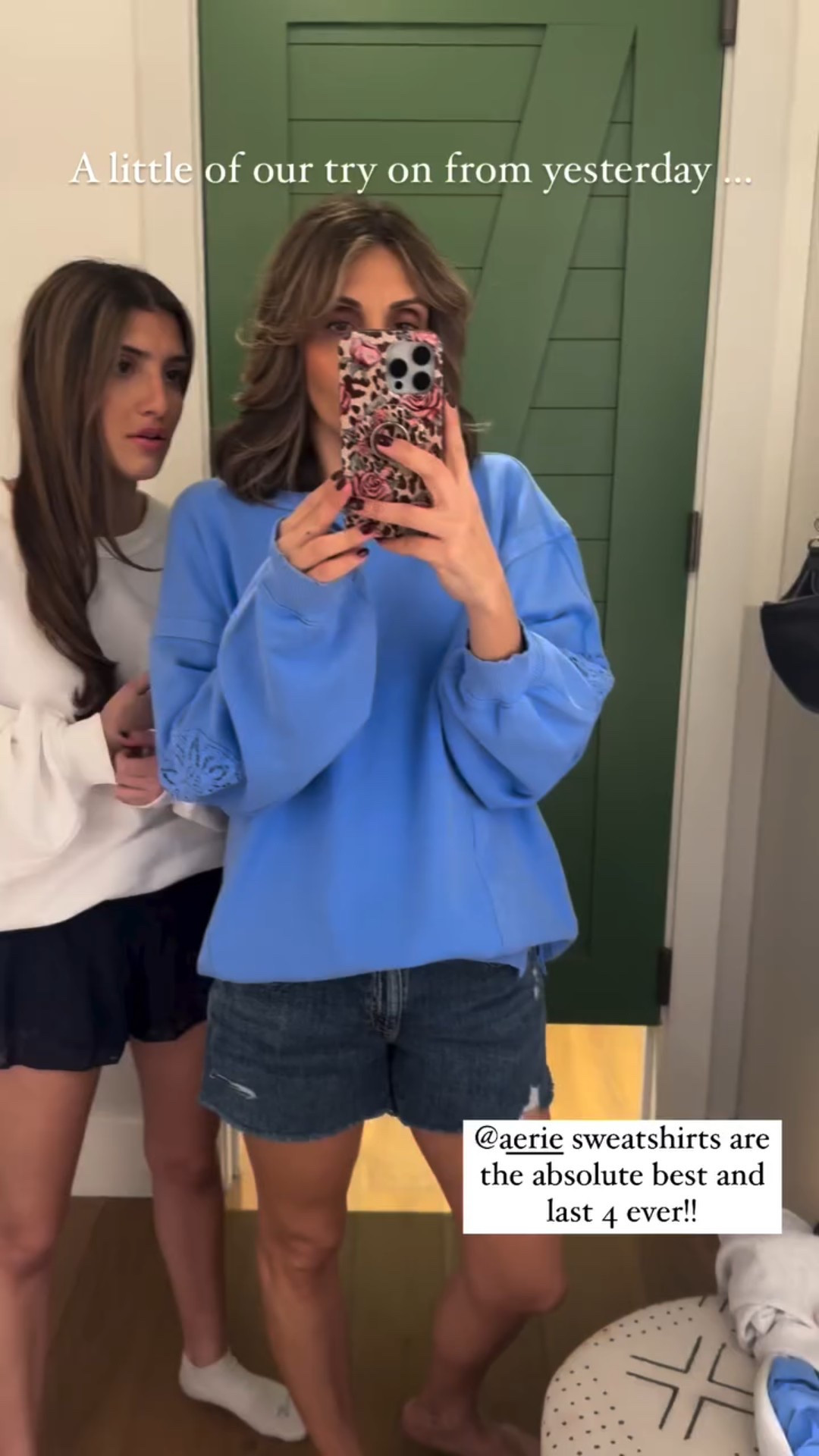 @aerie sweatshirts are the absolute best and last 4 ever!! A little of our try on from yesterday …