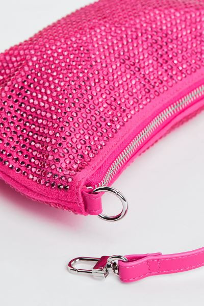 Rhinestone-embellished shoulder bag - Cerise - Ladies | H&M GB | H&M (UK, MY, IN, SG, PH, TW, HK)