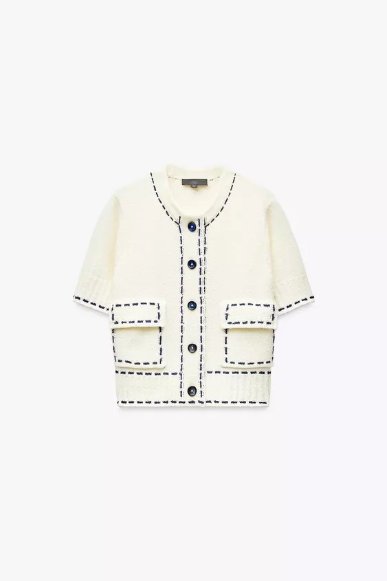 STITCH DETAIL CARDIGAN | Zara UK