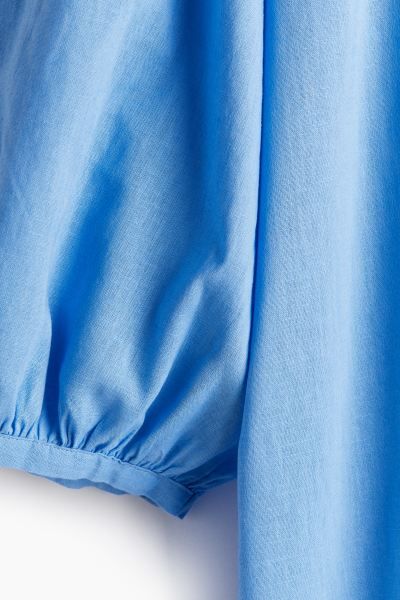 Linen-blend Dress - Blue - Ladies | H&M US | H&M (US + CA)
