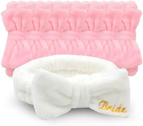 CIEHER Bachelorette Party Headbands - 8 Pcs Spa Headbands for Bride, Bridesmaids, Face Wash, Skin... | Amazon (US)