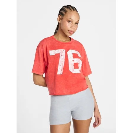 No Boundaries Boxy Cropped Graphic Tee Women s XXS-XXL | Walmart (US)