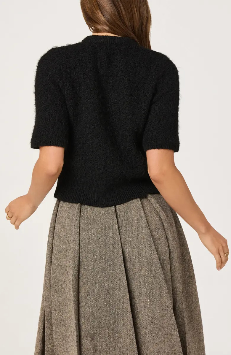 Organza Bow Mixed Media Sweater | Nordstrom