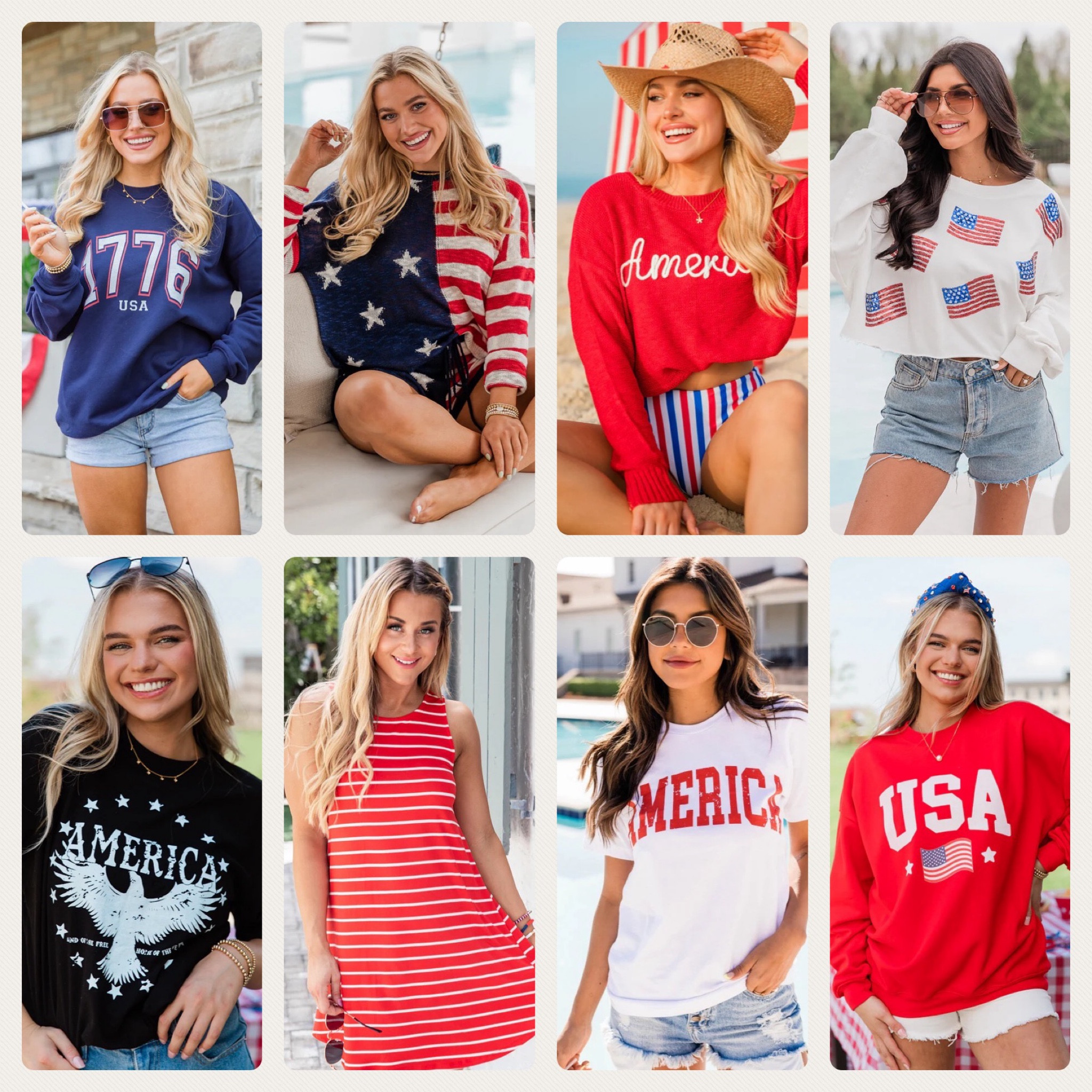4th of July Outfit Ideas from Pink Lily! USA, sweatshirt, 4th of July, tee, America, casual outfit, summer outfit
#summeroutfit #4thofjuly #holidayoutfit #poolcoverup #sweatshirt

#LTKSeasonal #LTKParties #LTKOver40