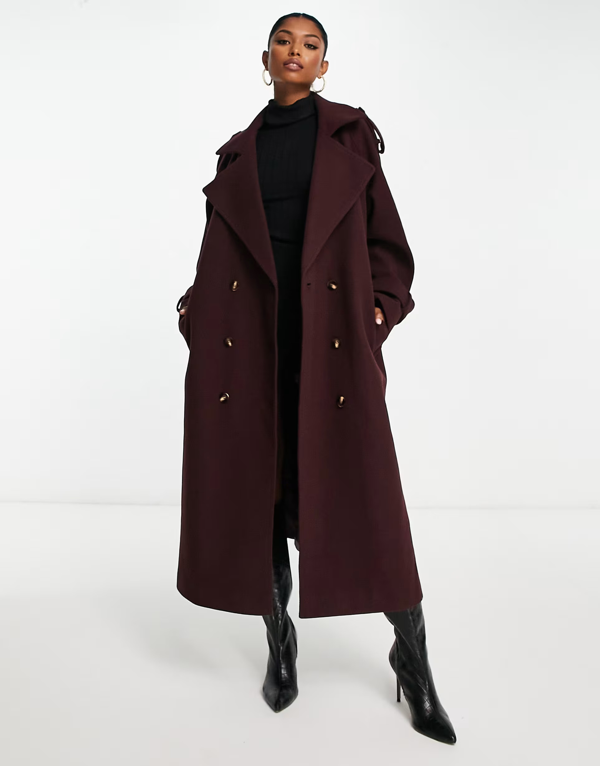 ASOS DESIGN formal trench coat in oxblood | ASOS (Global)