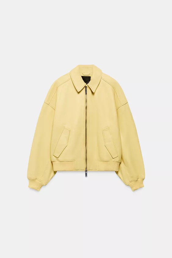100% LEATHER BOMBER JACKET | Zara UK