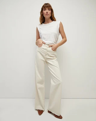 Veronica Beard Taylor Wide-Leg Jean Ecru | Veronica Beard