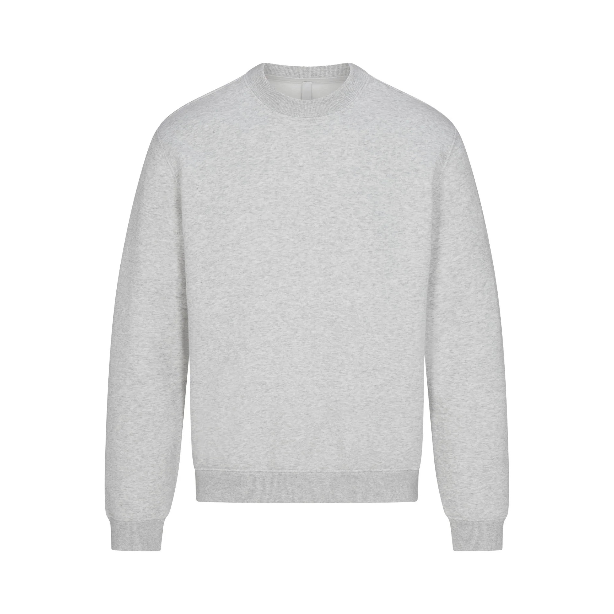 FLEECE LOUNGE MENS CLASSIC CREWNECK | LIGHT HEATHER GREY | SKIMS (US)