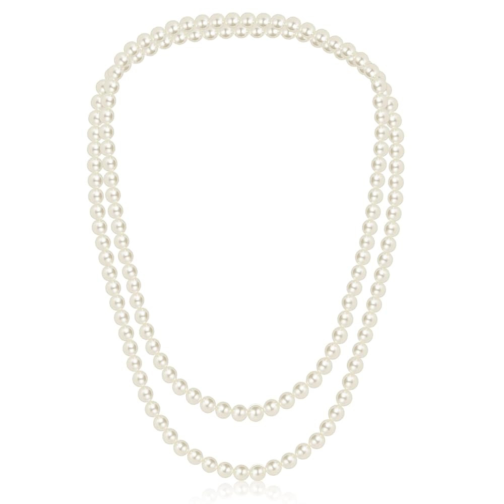 59" Long Pearl Necklace, Faux Long Pearl Necklaces for Women, Vintage Elegant Long Pearls, Pearl ... | Amazon (US)