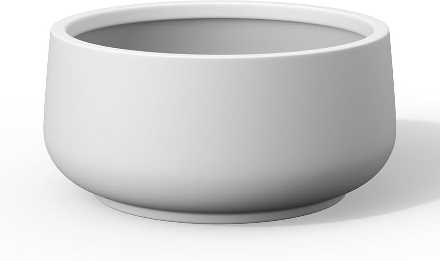 Kante 13.4" Dia Round Curvy Concrete Planter, Large Plant Pots with Drainage Hole and Rubber Plug... | Amazon (US)