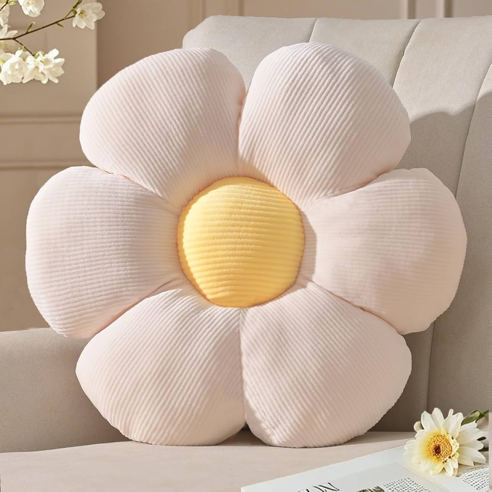 Yhoelata Blumenkissen Weiß, Sitzkissen Boden Aesthetic Zimmer Deko Bedroom, Ganseblumchen Deko K... | Amazon (DE)