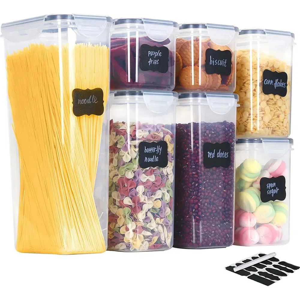7 Pack Airtight Food Storage Containers With Lids,Plastic Storage Canisters For Kitchen & Pantry ... | Wayfair North America